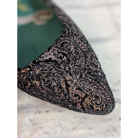 Irregular Choice Purple & Black  velvet Shimmer Print Pointed Heels Women 39.5 - Picture 10 of 12